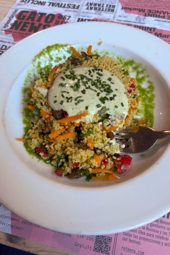 Menu del dia Barcelona vegetarian dish