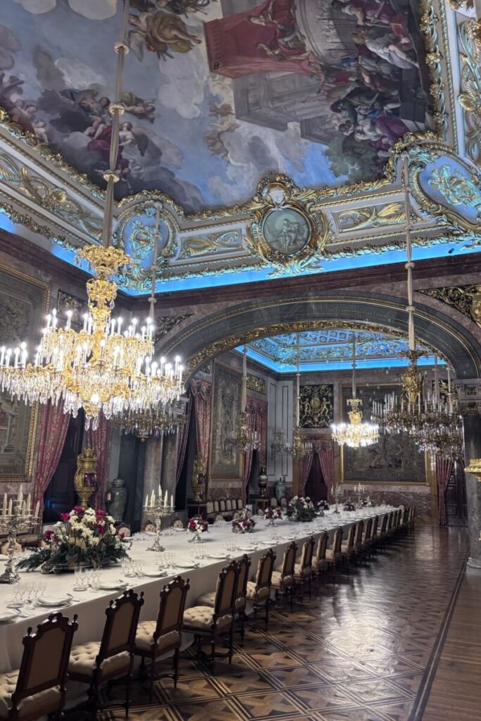 Royal Palace Madrid ornate dining room