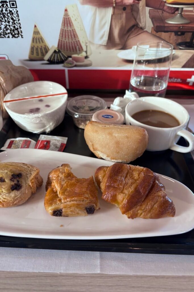 Train to Barcelona with coffee and pastries