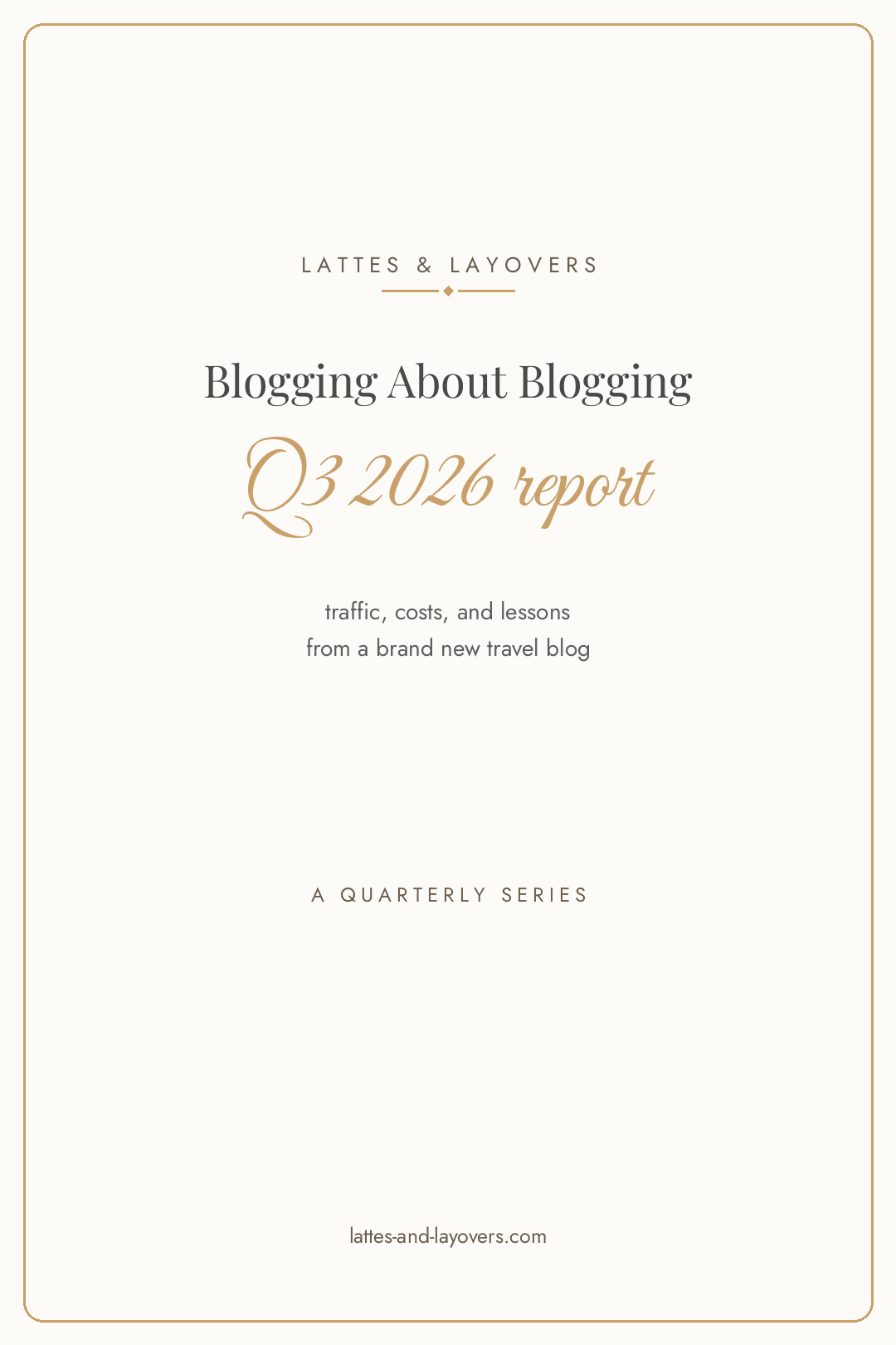 Blogging about blogging Q3 2026 getting started